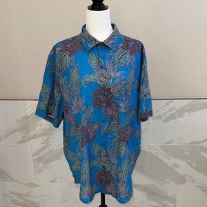 Tommy Bahama Island Zone  Bahama Coast Neon Gardens , Blue Canal Size XL